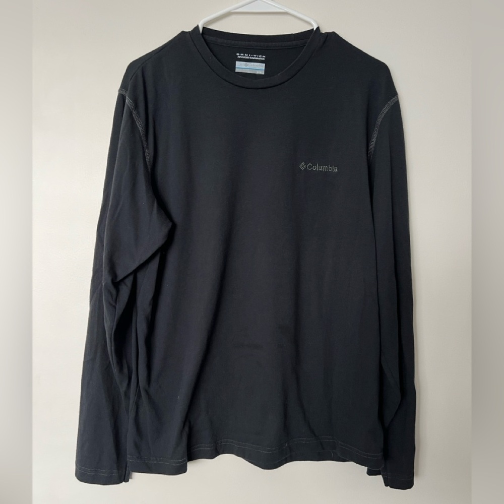 Columbia Men's Classic Black Long Sleeve Tee Omni- Wick Size Medium